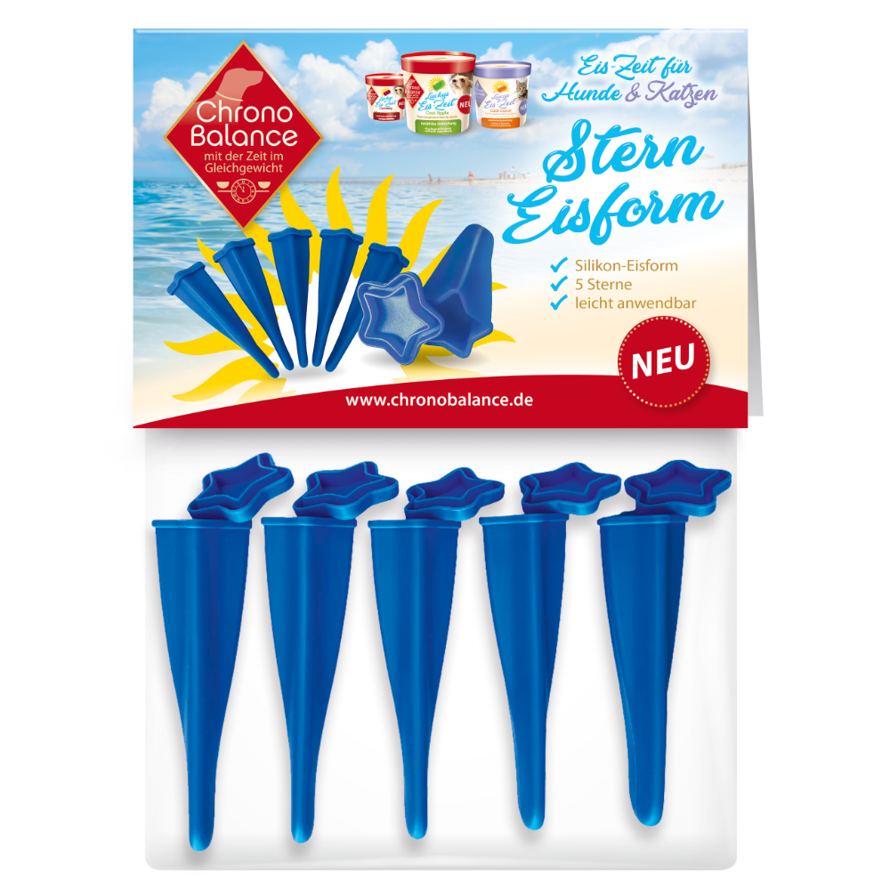 5 Silikon Eisformen in Sternform Blau – ChronoBalance