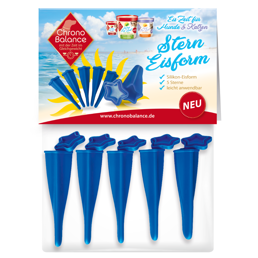 5 Silikon Eisformen in Sternform Blau