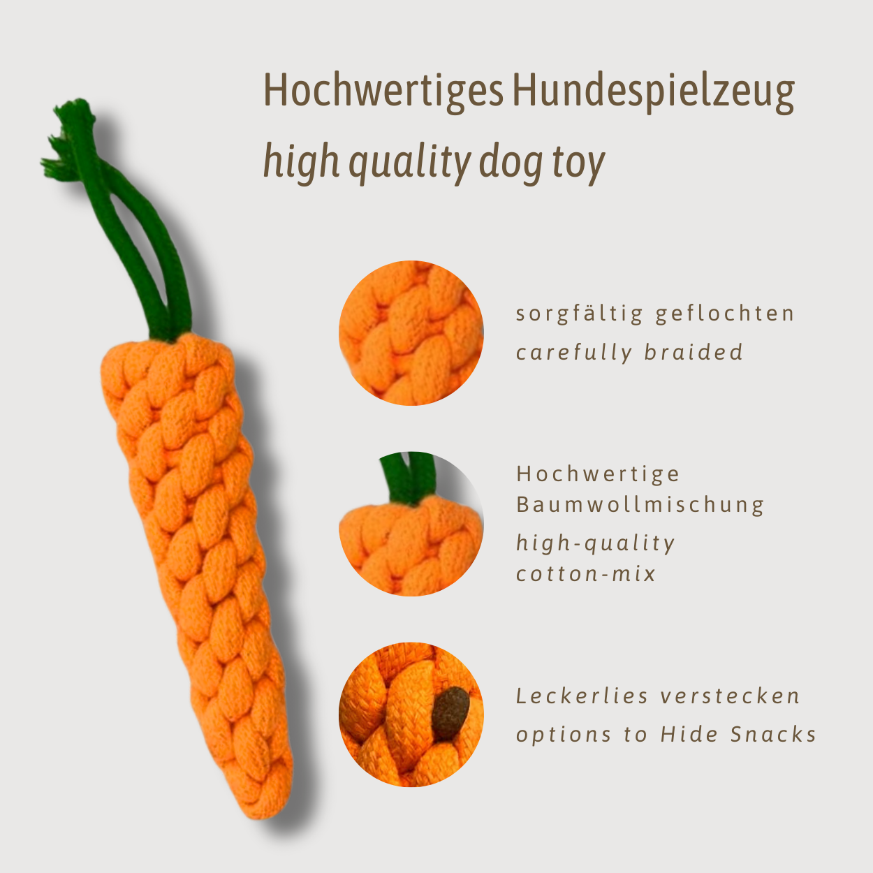 Spielzeug geflochtene Karotte für Hunde